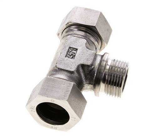 28L & G1'' Stainless Steel T-Shape Tee Cutting Fitting with Male Threads 160 bar ISO 8434-1