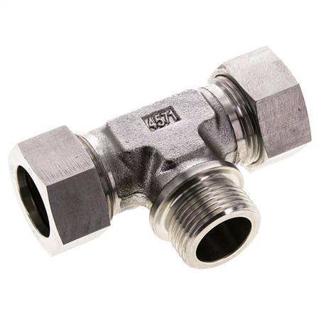 28L & G1'' Stainless Steel T-Shape Tee Cutting Fitting with Male Threads 160 bar ISO 8434-1