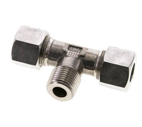 14S & R1/2'' Stainless Steel T-Shape Tee Cutting Fitting with Male Threads 630 bar ISO 8434-1