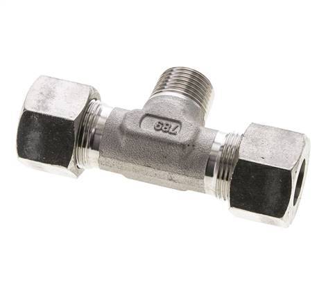 16S & R1/2'' Stainless Steel T-Shape Tee Cutting Fitting with Male Threads 400 bar ISO 8434-1