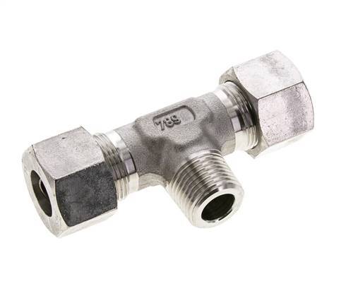 16S & R1/2'' Stainless Steel T-Shape Tee Cutting Fitting with Male Threads 400 bar ISO 8434-1