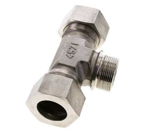 38S & G1-1/2'' Stainless Steel T-Shape Tee Cutting Fitting with Male Threads 315 bar ISO 8434-1