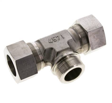 38S & G1-1/2'' Stainless Steel T-Shape Tee Cutting Fitting with Male Threads 315 bar ISO 8434-1