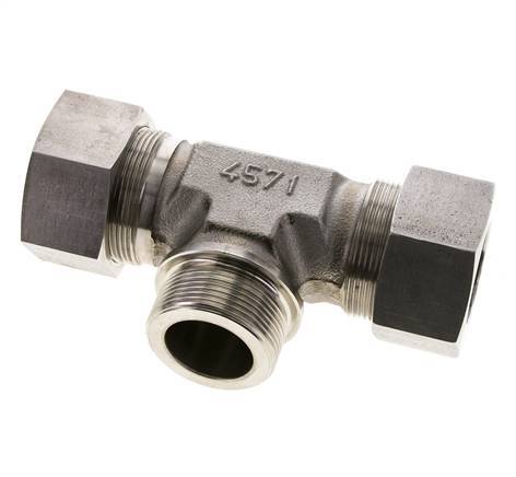 38S & G1-1/2'' Stainless Steel T-Shape Tee Cutting Fitting with Male Threads 315 bar ISO 8434-1