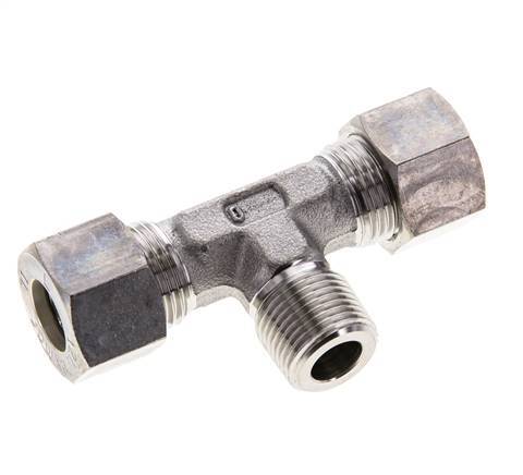 12L & R3/8'' Stainless Steel T-Shape Tee Compression Fitting with Male Threads 315 bar ISO 8434-1