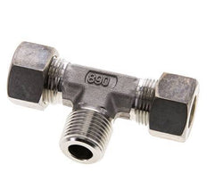 15L & R1/2'' Stainless Steel T-Shape Tee Compression Fitting with Male Threads 315 bar ISO 8434-1