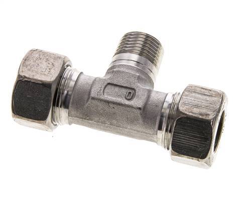 18L & R1/2'' Stainless Steel T-Shape Tee Compression Fitting with Male Threads 315 bar ISO 8434-1