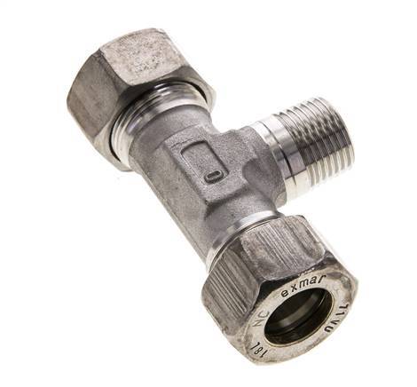 18L & R1/2'' Stainless Steel T-Shape Tee Compression Fitting with Male Threads 315 bar ISO 8434-1