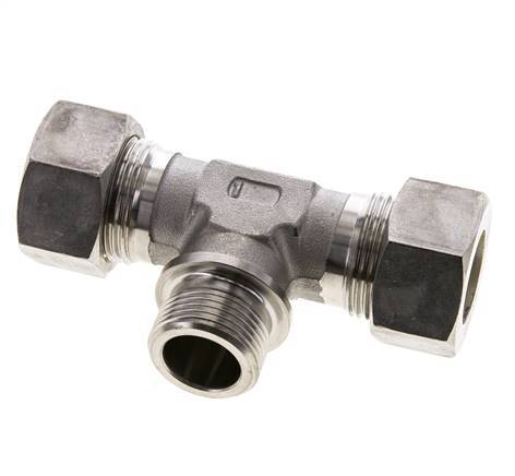 22L & G3/4'' Stainless Steel T-Shape Tee Compression Fitting with Male Threads 160 bar ISO 8434-1