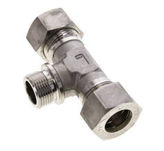 22L & G3/4'' Stainless Steel T-Shape Tee Compression Fitting with Male Threads 160 bar ISO 8434-1