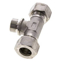 22L & G3/4'' Stainless Steel T-Shape Tee Compression Fitting with Male Threads 160 bar ISO 8434-1