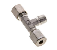 6S & R1/4'' Stainless Steel T-Shape Tee Compression Fitting with Male Threads 500 bar ISO 8434-1