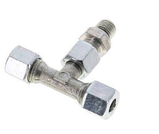 8L & M12x1.5 Zink plated Steel T-Shape Tee Cutting Fitting with Male Threads 315 bar Adjustable ISO 8434-1