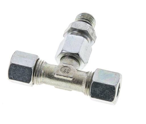 10L & M14x1.5 Zink plated Steel T-Shape Tee Cutting Fitting with Male Threads 315 bar Adjustable ISO 8434-1