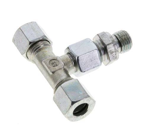 10L & M14x1.5 Zink plated Steel T-Shape Tee Cutting Fitting with Male Threads 315 bar Adjustable ISO 8434-1