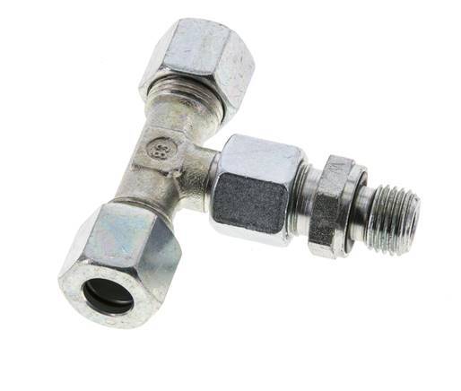 10L & M14x1.5 Zink plated Steel T-Shape Tee Cutting Fitting with Male Threads 315 bar Adjustable ISO 8434-1