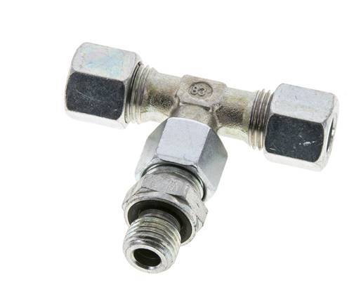 10L & M14x1.5 Zink plated Steel T-Shape Tee Cutting Fitting with Male Threads 315 bar Adjustable ISO 8434-1