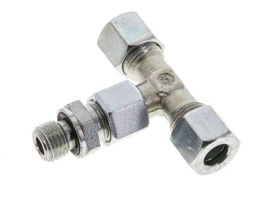 10L & M14x1.5 Zink plated Steel T-Shape Tee Cutting Fitting with Male Threads 315 bar Adjustable ISO 8434-1