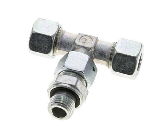 12L & M16x1.5 Zink plated Steel T-Shape Tee Cutting Fitting with Male Threads 315 bar Adjustable ISO 8434-1