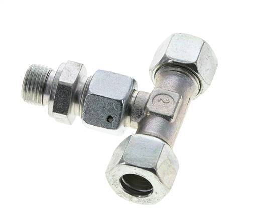 12L & M16x1.5 Zink plated Steel T-Shape Tee Cutting Fitting with Male Threads 315 bar Adjustable ISO 8434-1