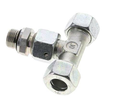 15L & M18x1.5 Zink plated Steel T-Shape Tee Cutting Fitting with Male Threads 315 bar Adjustable ISO 8434-1