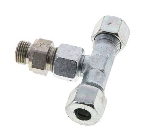 12S & M18x1.5 Zink plated Steel T-Shape Tee Cutting Fitting with Male Threads 630 bar Adjustable ISO 8434-1