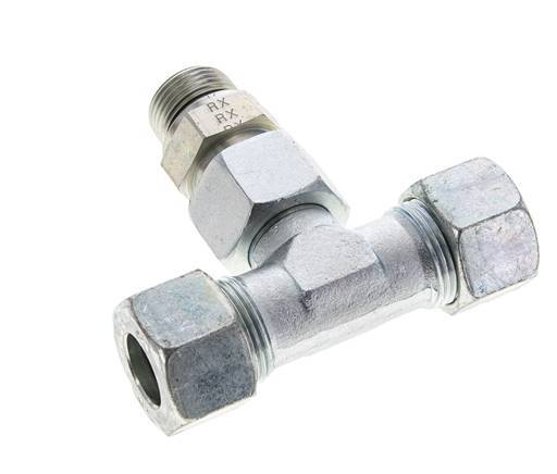 20S & M27x2 Zink plated Steel T-Shape Tee Cutting Fitting with Male Threads 400 bar Adjustable ISO 8434-1