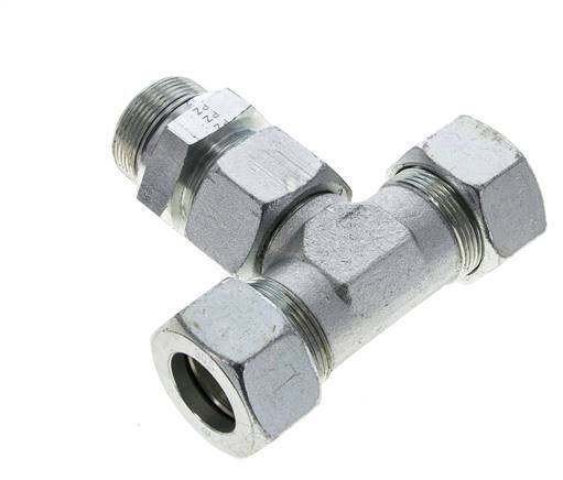 30S & M42x2 Zink plated Steel T-Shape Tee Cutting Fitting with Male Threads 400 bar Adjustable ISO 8434-1