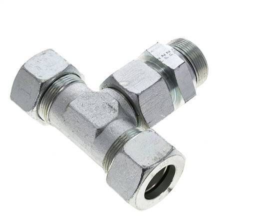 30S & M42x2 Zink plated Steel T-Shape Tee Cutting Fitting with Male Threads 400 bar Adjustable ISO 8434-1