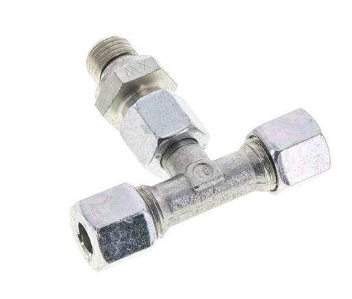 8L & G1/4'' Zink plated Steel T-Shape Tee Cutting Fitting with Male Threads 315 bar Adjustable ISO 8434-1