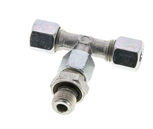 8L & G1/4'' Zink plated Steel T-Shape Tee Cutting Fitting with Male Threads 315 bar Adjustable ISO 8434-1