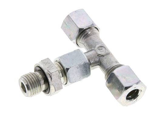 8L & G1/4'' Zink plated Steel T-Shape Tee Cutting Fitting with Male Threads 315 bar Adjustable ISO 8434-1