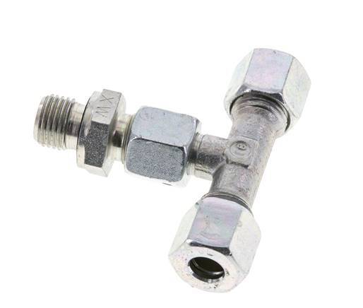 8L & G1/4'' Zink plated Steel T-Shape Tee Cutting Fitting with Male Threads 315 bar Adjustable ISO 8434-1