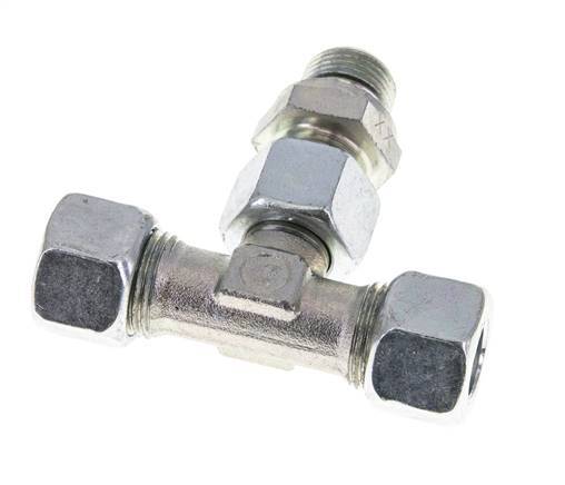 12L & G3/8'' Zink plated Steel T-Shape Tee Cutting Fitting with Male Threads 315 bar Adjustable ISO 8434-1