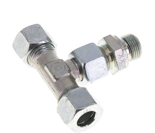 12L & G3/8'' Zink plated Steel T-Shape Tee Cutting Fitting with Male Threads 315 bar Adjustable ISO 8434-1