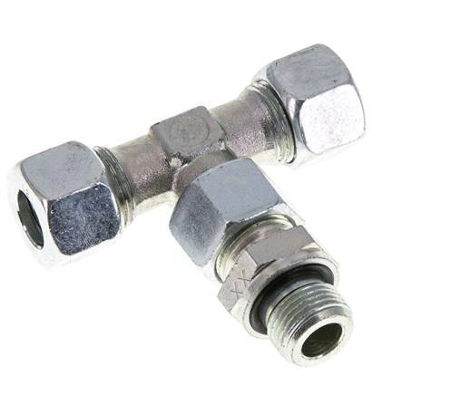 12L & G3/8'' Zink plated Steel T-Shape Tee Cutting Fitting with Male Threads 315 bar Adjustable ISO 8434-1