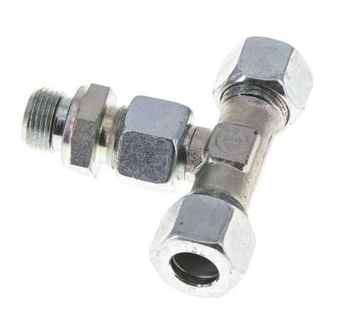 12L & G3/8'' Zink plated Steel T-Shape Tee Cutting Fitting with Male Threads 315 bar Adjustable ISO 8434-1