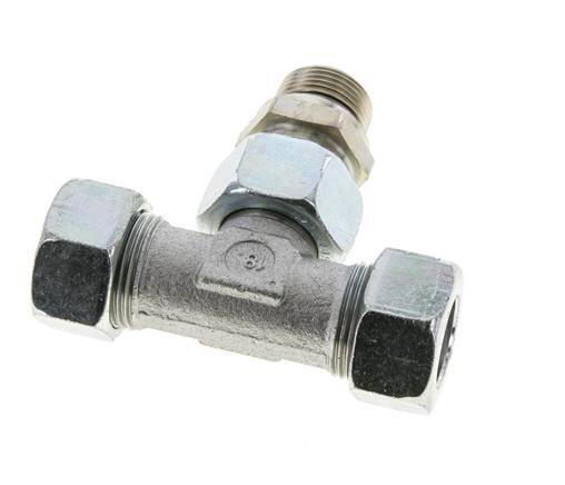 22L & G3/4'' Zink plated Steel T-Shape Tee Cutting Fitting with Male Threads 160 bar Adjustable ISO 8434-1