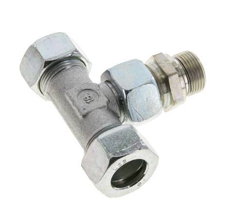 22L & G3/4'' Zink plated Steel T-Shape Tee Cutting Fitting with Male Threads 160 bar Adjustable ISO 8434-1