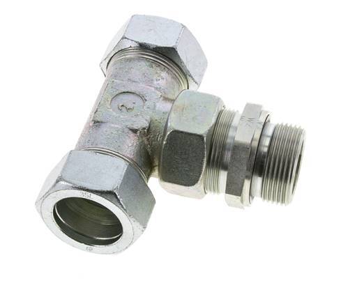 35L & G1-1/4'' Zink plated Steel T-Shape Tee Cutting Fitting with Male Threads 160 bar Adjustable ISO 8434-1
