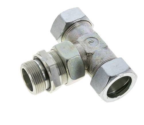 35L & G1-1/4'' Zink plated Steel T-Shape Tee Cutting Fitting with Male Threads 160 bar Adjustable ISO 8434-1