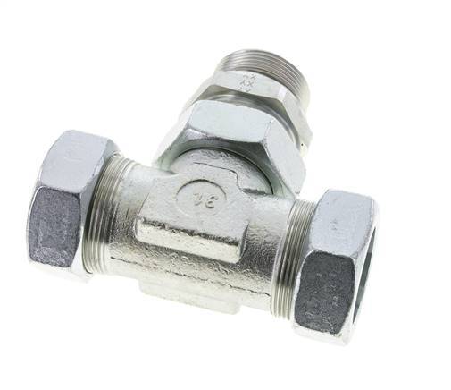 42L & G1-1/2'' Zink plated Steel T-Shape Tee Cutting Fitting with Male Threads 160 bar Adjustable ISO 8434-1