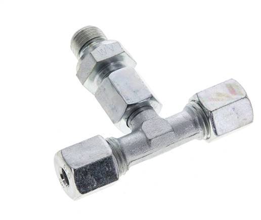 6S & G1/4'' Zink plated Steel T-Shape Tee Cutting Fitting with Male Threads 630 bar Adjustable ISO 8434-1