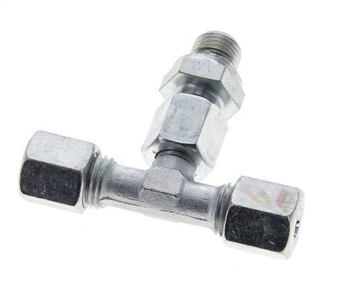 6S & G1/4'' Zink plated Steel T-Shape Tee Cutting Fitting with Male Threads 630 bar Adjustable ISO 8434-1