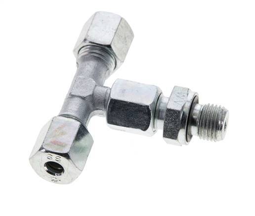 6S & G1/4'' Zink plated Steel T-Shape Tee Cutting Fitting with Male Threads 630 bar Adjustable ISO 8434-1