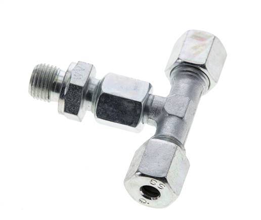 6S & G1/4'' Zink plated Steel T-Shape Tee Cutting Fitting with Male Threads 630 bar Adjustable ISO 8434-1
