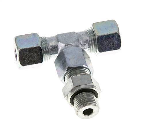 10S & G3/8'' Zink plated Steel T-Shape Tee Cutting Fitting with Male Threads 630 bar Adjustable ISO 8434-1