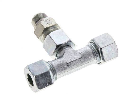 12S & G3/8'' Zink plated Steel T-Shape Tee Cutting Fitting with Male Threads 630 bar Adjustable ISO 8434-1