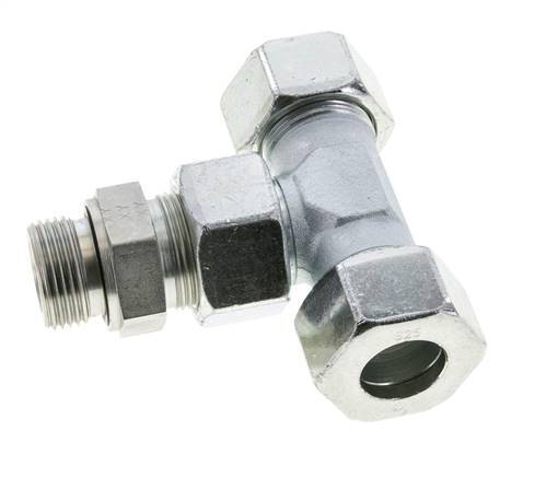 25S & G1'' Zink plated Steel T-Shape Tee Cutting Fitting with Male Threads 400 bar Adjustable ISO 8434-1