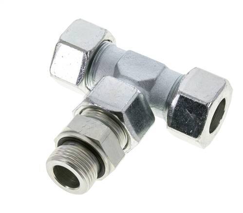 25S & G1'' Zink plated Steel T-Shape Tee Cutting Fitting with Male Threads 400 bar Adjustable ISO 8434-1